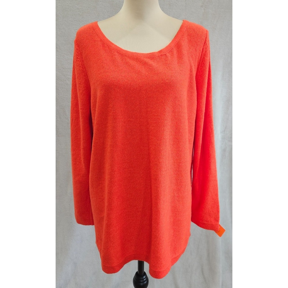 Old Navy NWT Red Split Back‎ Tunic Sweater Womens M Lightweight Knit Long Sleeve
